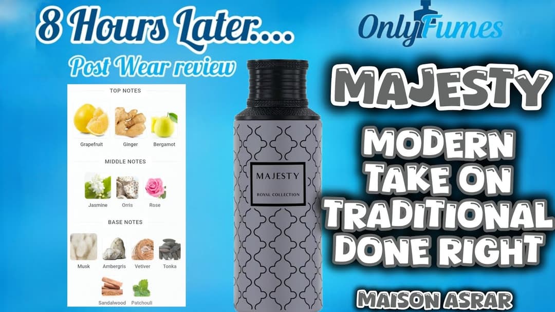 Majesty Maison Asrar Drydown & Post Wear Review #maisonasrar #fragrance #menscologne 