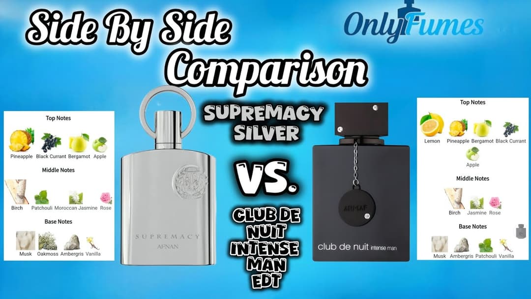 COMPARISON| Club De Nuit Intense Man EDT Armaf vs Supremacy Silver Afnan #clubdenuit #fragrance