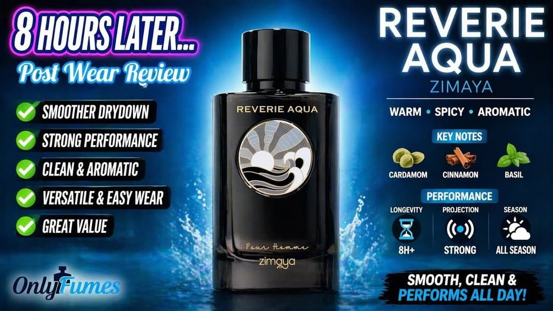 Zimaya Reverie Aqua Dry Down & Post Wear Review #zimaya #perfume #fragrance #cologne #review 